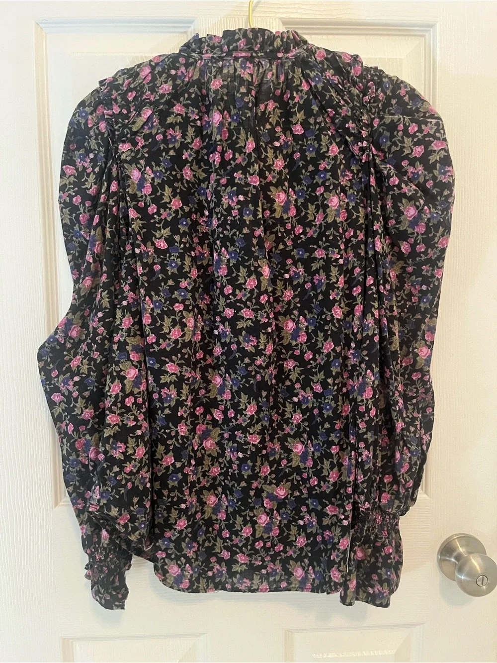 Free People Meant To Be Blouse – Black Rose Floral – XS